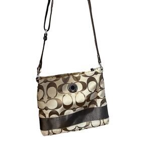 #111 Coach Monogram Crossbody Signature Canvas Bag